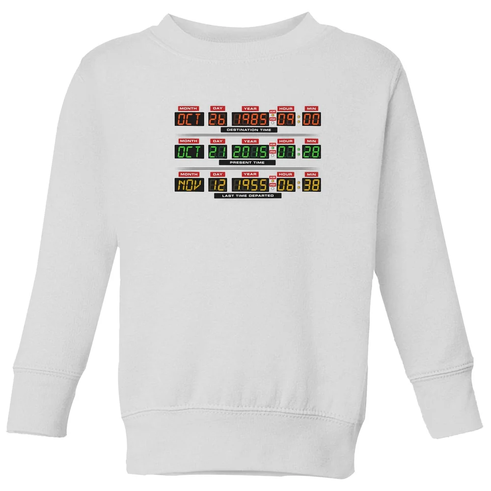 Back To The Future Destination Clock Kids' Sweatshirt - White - 98/104 (3-4 jaar) Afbeelding 1