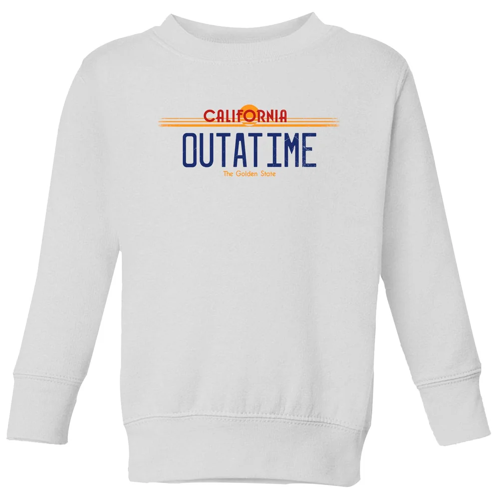 Back To The Future Outatime Plate Kids' Sweatshirt - White - 98/104 (3-4 jaar) Afbeelding 1