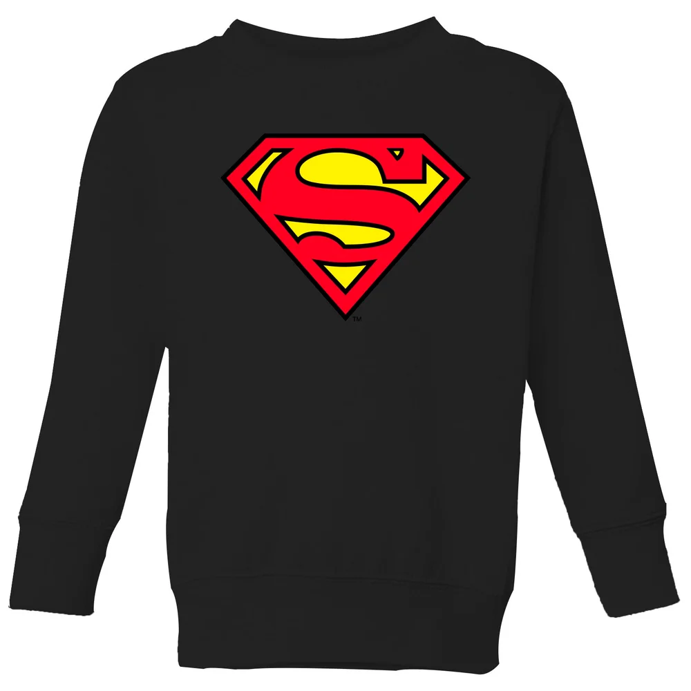 Official Superman Shield Kids' Sweatshirt - Black - 98/104 (3-4 jaar) Afbeelding 1