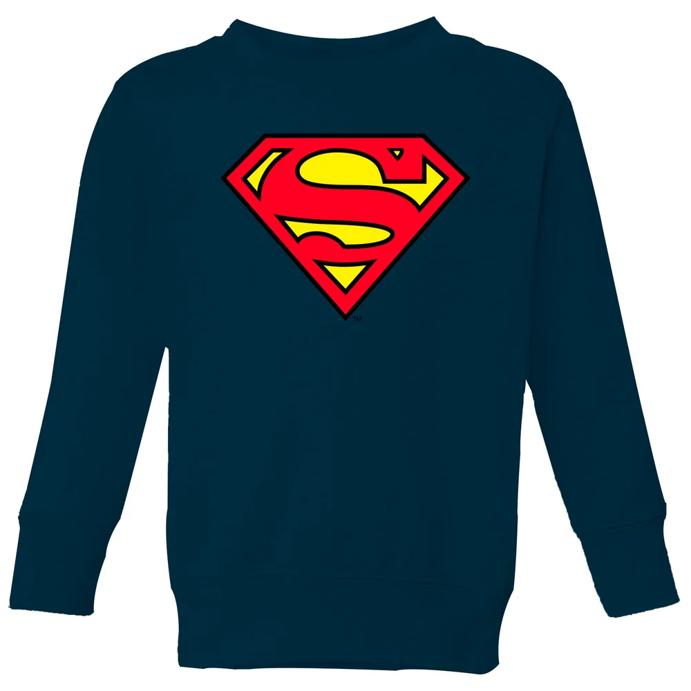 Official Superman Shield Kids' Sweatshirt - Navy - 98/104 (3-4 jaar) Afbeelding 1
