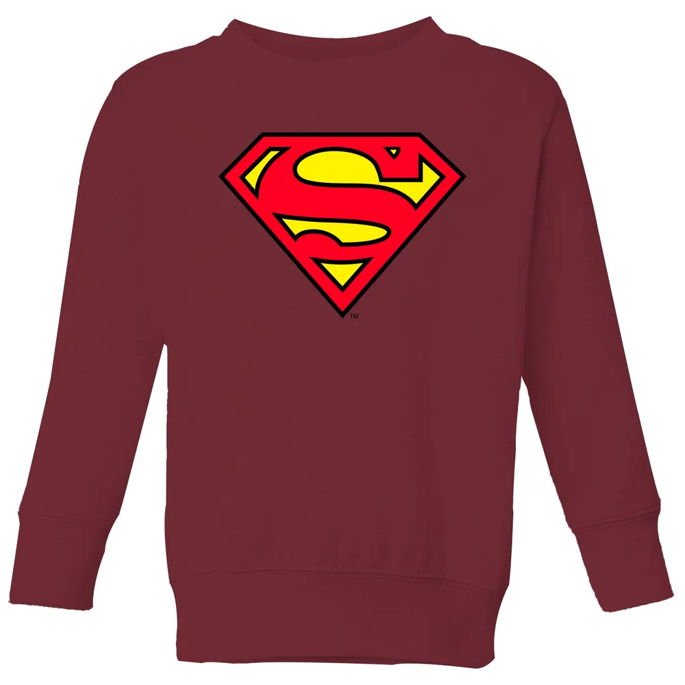 Official Superman Shield Kids' Sweatshirt - Burgundy - 98/104 (3-4 jaar) Afbeelding 1