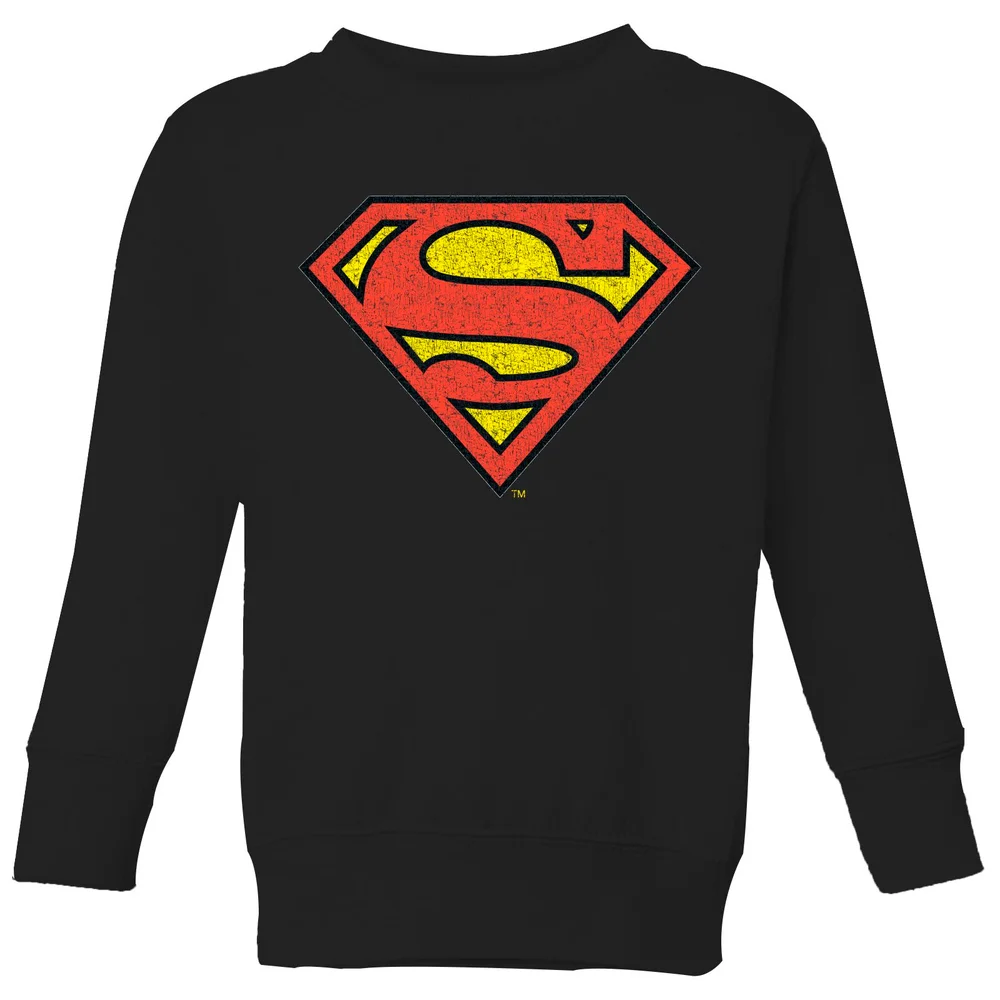 Official Superman Crackle Logo Kids' Sweatshirt - Black - 98/104 (3-4 jaar) Afbeelding 1
