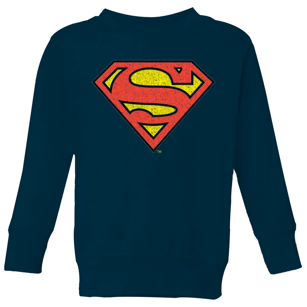 Official Superman Crackle Logo Kids' Sweatshirt - Navy - 98/104 (3-4 jaar) Afbeelding 1