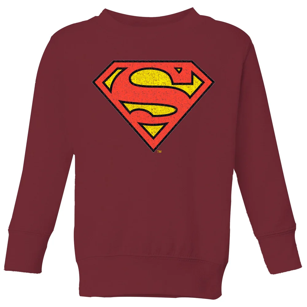 Official Superman Crackle Logo Kids' Sweatshirt - Burgundy - 98/104 (3-4 jaar) Afbeelding 1