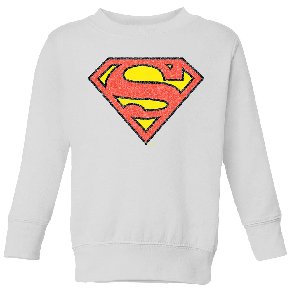 Official Superman Crackle Logo Kids' Sweatshirt - White - 98/104 (3-4 jaar) Afbeelding 1