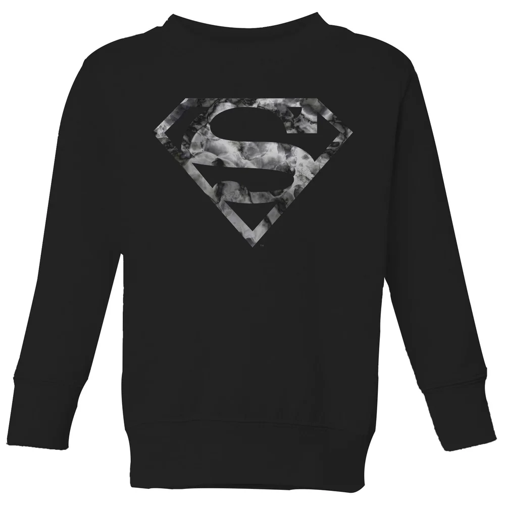 Marble Superman Logo Kids' Sweatshirt - Black - 98/104 (3-4 jaar) Afbeelding 1