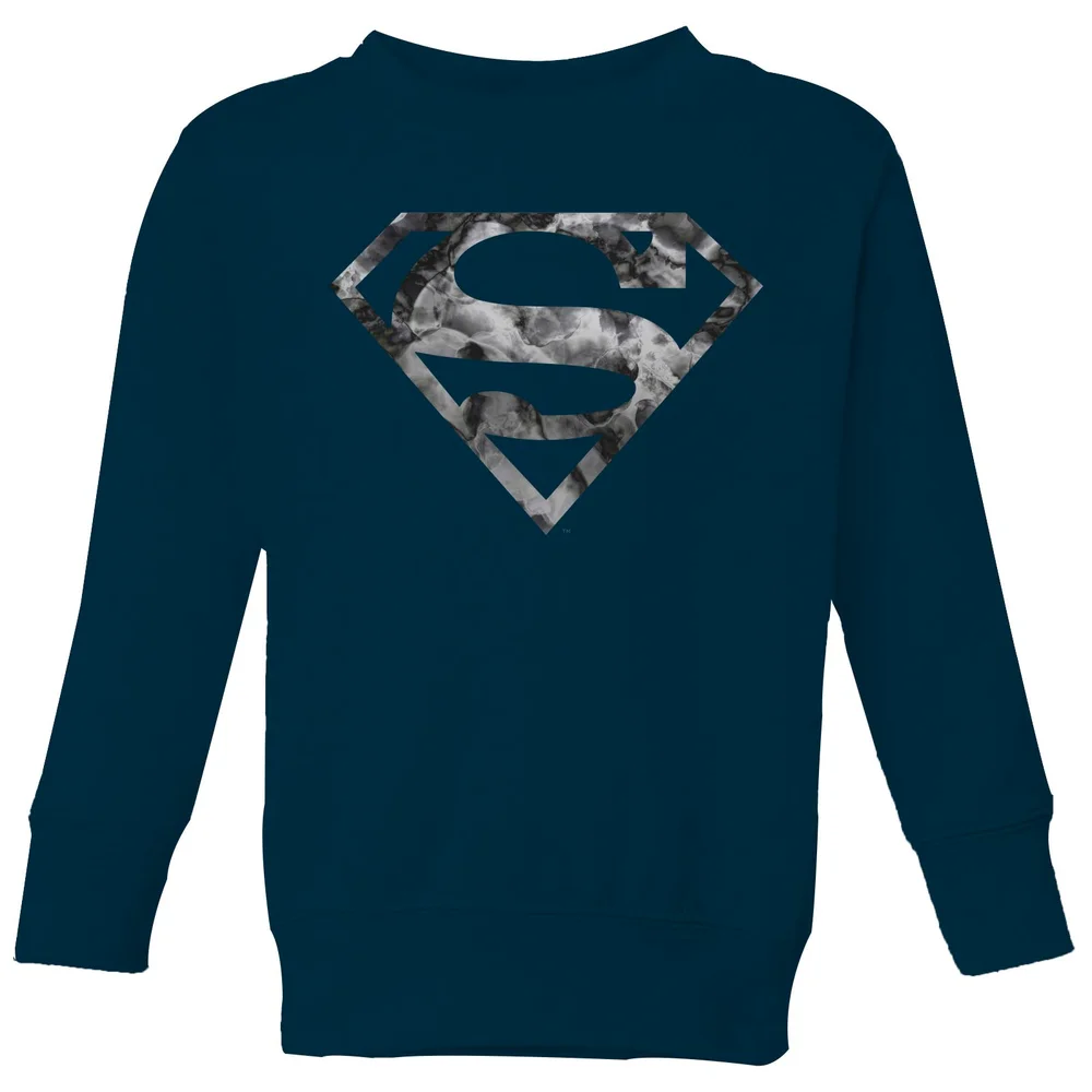 Marble Superman Logo Kids' Sweatshirt - Navy - 98/104 (3-4 jaar) Afbeelding 1