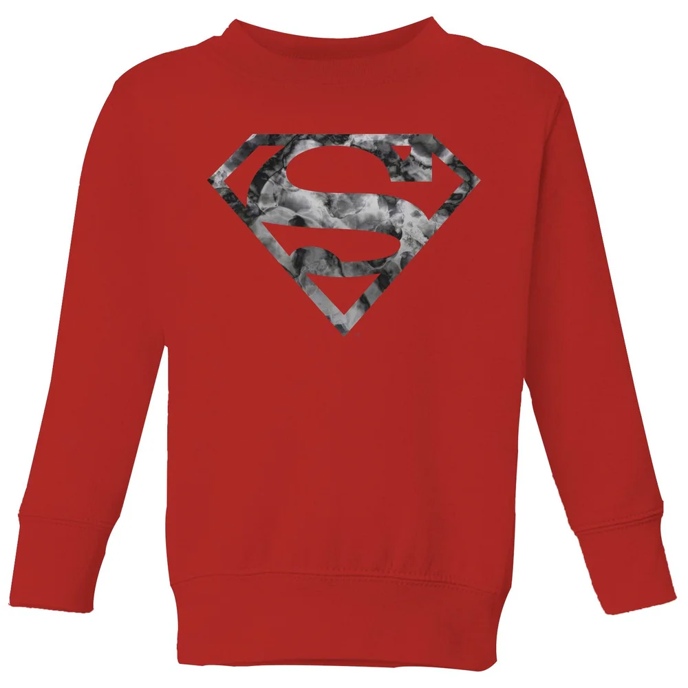 Marble Superman Logo Kids' Sweatshirt - Red - 98/104 (3-4 jaar) Afbeelding 1