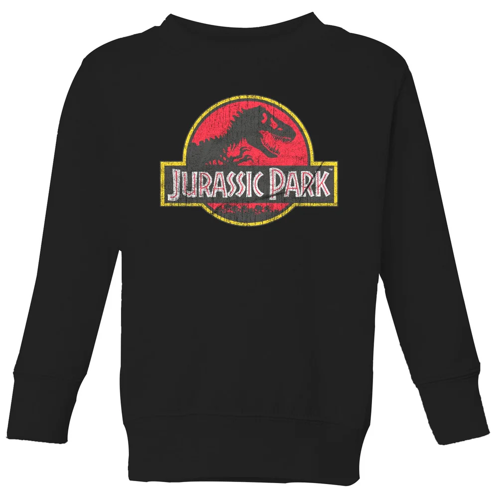 Jurassic Park Logo Vintage Kids' Sweatshirt - Black - 98/104 (3-4 jaar) Afbeelding 1