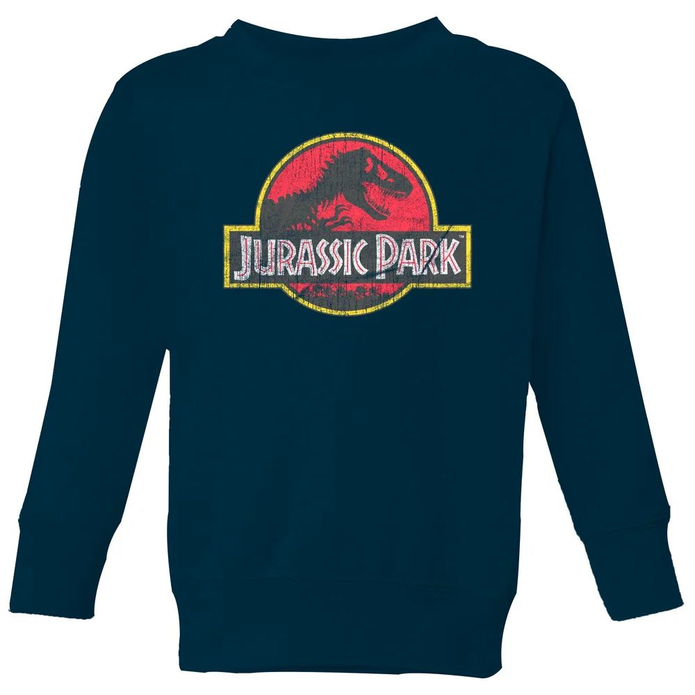 Jurassic Park Logo Vintage Kids' Sweatshirt - Navy - 98/104 (3-4 jaar) Afbeelding 1