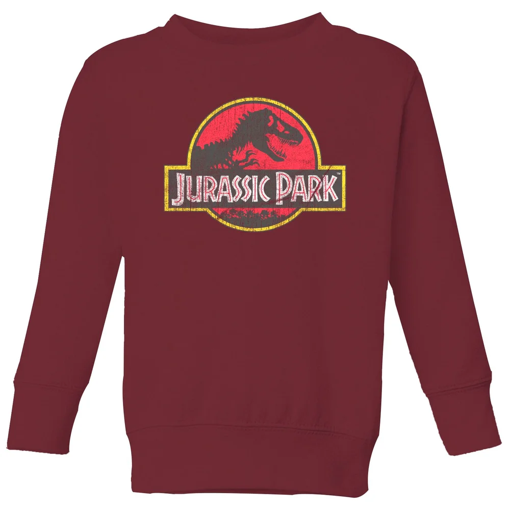 Jurassic Park Logo Vintage Kids' Sweatshirt - Burgundy - 122/128 (7-8 jaar) Afbeelding 1