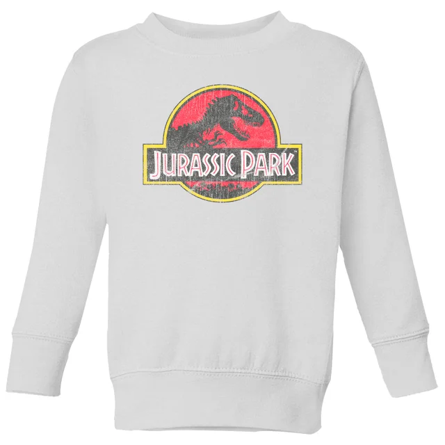 Jurassic Park Logo Vintage Kids' Sweatshirt - White
