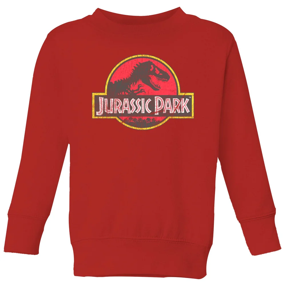 Jurassic Park Logo Vintage Kids' Sweatshirt - Red - 98/104 (3-4 jaar) Afbeelding 1