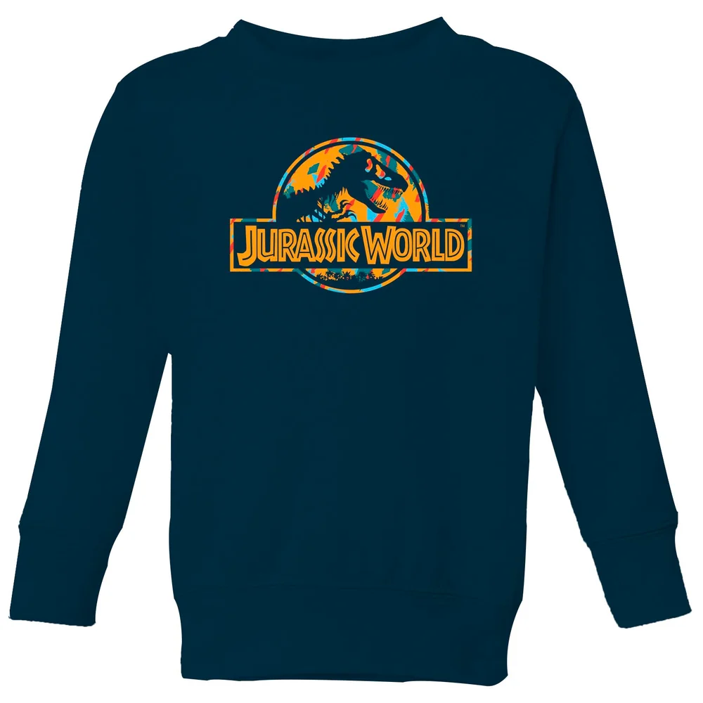 Jurassic Park Logo Tropical Kids' Sweatshirt - Navy - 98/104 (3-4 jaar) Afbeelding 1