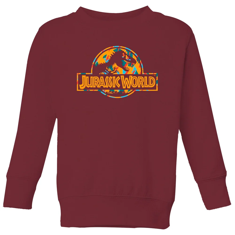 Jurassic Park Logo Tropical Kids' Sweatshirt - Burgundy - 98/104 (3-4 jaar) Afbeelding 1