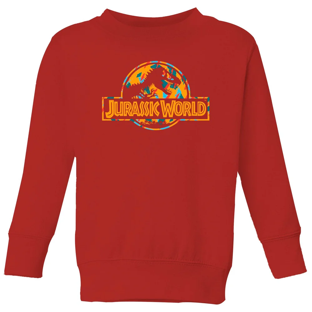 Jurassic Park Logo Tropical Kids' Sweatshirt - Red - 98/104 (3-4 jaar) Afbeelding 1