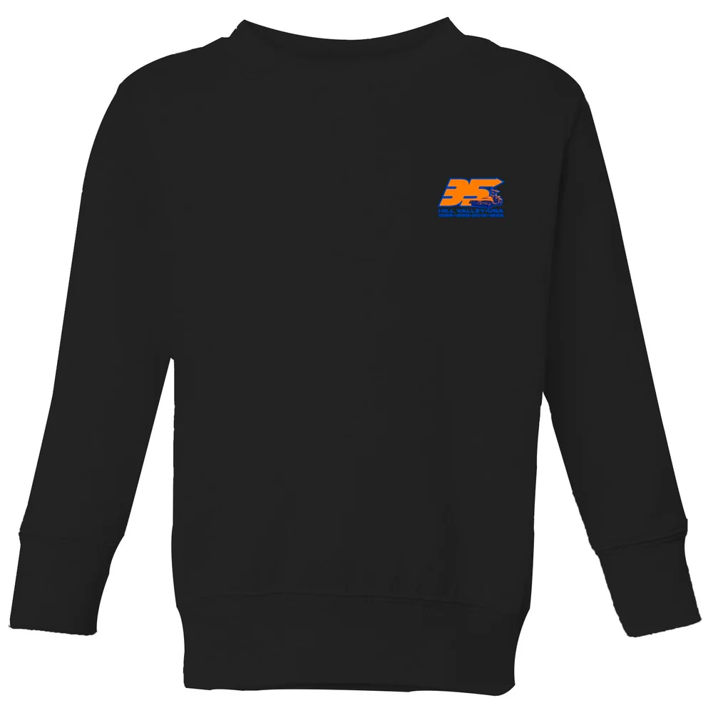Back To The Future 35 Hill Valley Front Kids' Sweatshirt - Black - 98/104 (3-4 jaar) Afbeelding 1