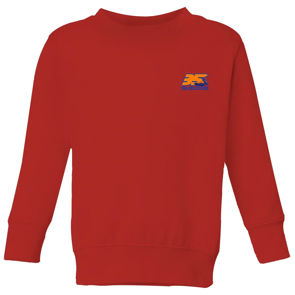 Back To The Future 35 Hill Valley Front Kids' Sweatshirt - Red - 98/104 (3-4 jaar) Afbeelding 1