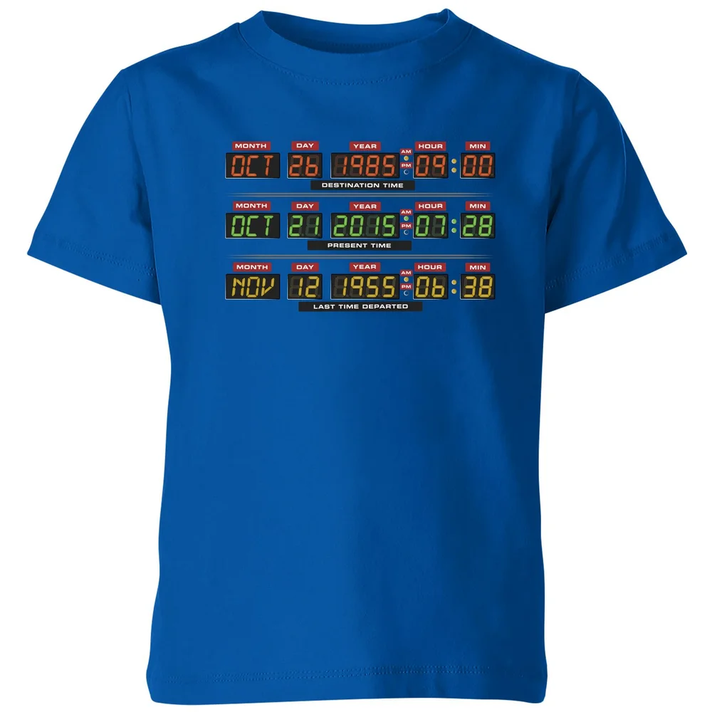 Back To The Future Destination Clock Kids' T-Shirt - Blue - 98/104 (3-4 jaar) Afbeelding 1