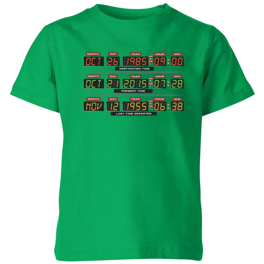 Back To The Future Destination Clock Kids' T-Shirt - Green - 98/104 (3-4 jaar) Afbeelding 1