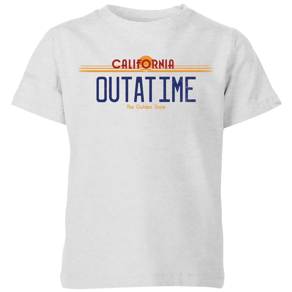 Back To The Future Outatime Plate Kids' T-Shirt - Grey - 98/104 (3-4 jaar) Afbeelding 1