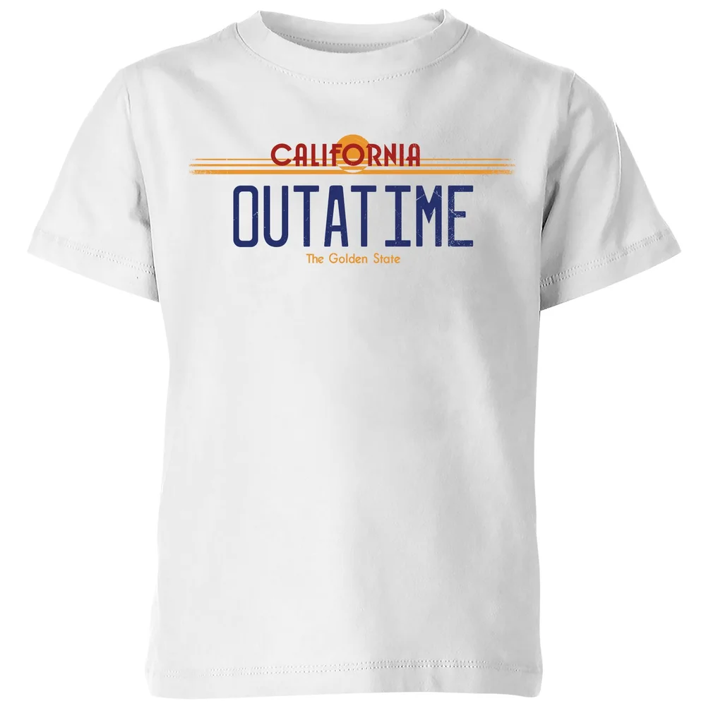 Back To The Future Outatime Plate Kids' T-Shirt - White - 98/104 (3-4 jaar) Afbeelding 1