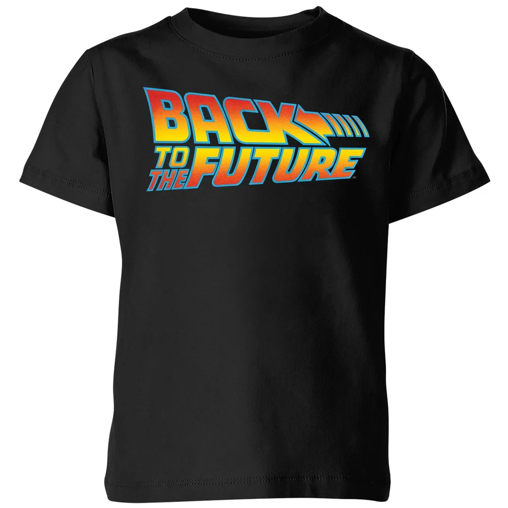Back To The Future Classic Logo Kids' T-Shirt - Black - 98/104 (3-4 jaar) Afbeelding 1
