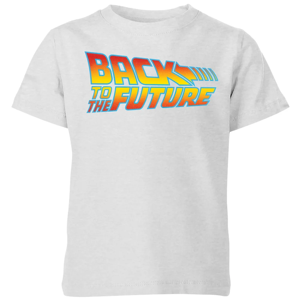 Back To The Future Classic Logo Kids' T-Shirt - Grey - 98/104 (3-4 jaar) Afbeelding 1