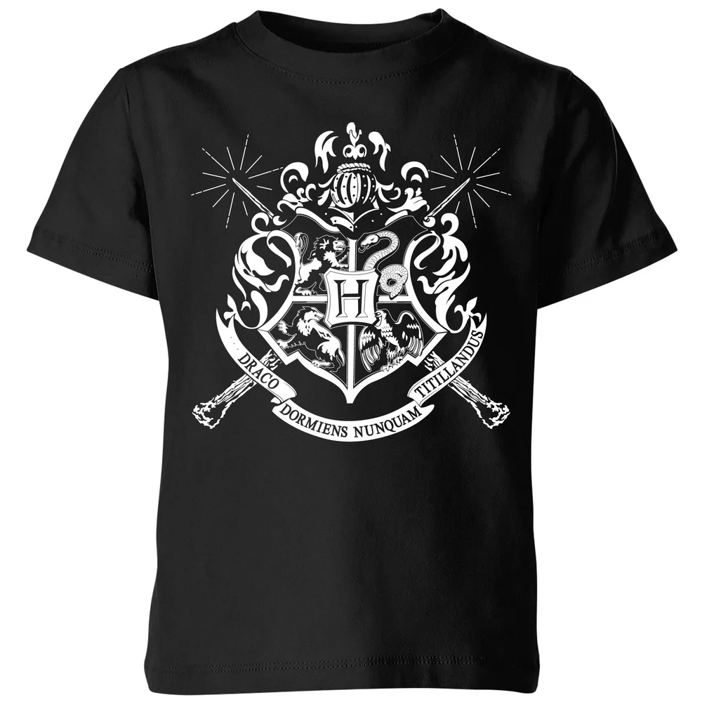Harry Potter Hogwarts House Crest Kids' T-Shirt - Black - 98/104 (3-4 jaar) Afbeelding 1