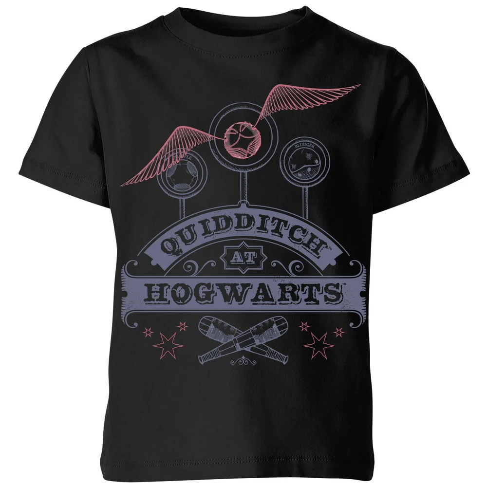 Harry Potter Quidditch At Hogwarts Kids' T-Shirt - Black - 98/104 (3-4 jaar) Afbeelding 1