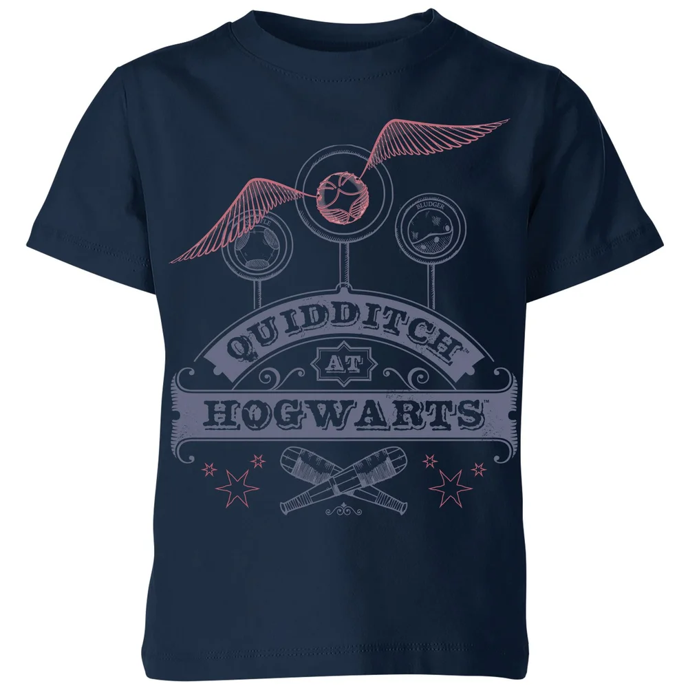Harry Potter Quidditch At Hogwarts Kids' T-Shirt - Navy - 98/104 (3-4 jaar) Afbeelding 1