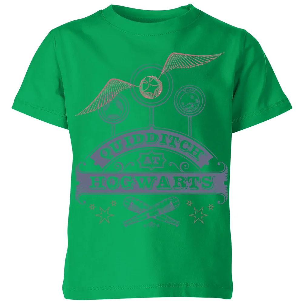 Harry Potter Quidditch At Hogwarts Kids' T-Shirt - Green - 98/104 (3-4 jaar) Afbeelding 1