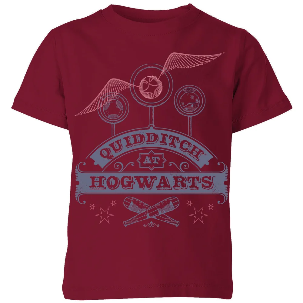 Harry Potter Quidditch At Hogwarts Kids' T-Shirt - Burgundy - 98/104 (3-4 jaar) Afbeelding 1