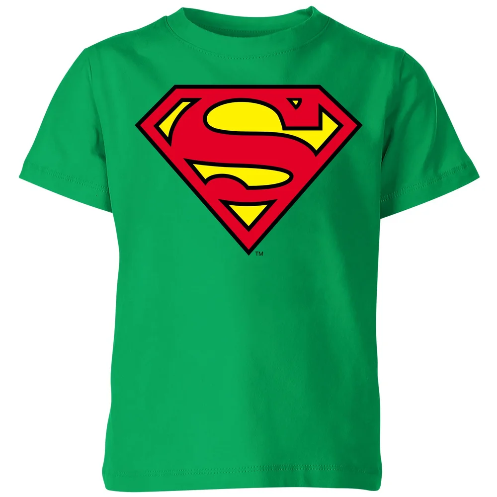 Official Superman Shield Kids' T-Shirt - Green - 98/104 (3-4 jaar) Afbeelding 1