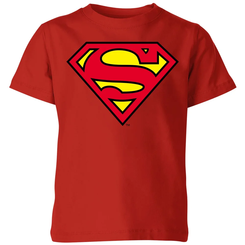 Official Superman Shield Kids' T-Shirt - Red - 98/104 (3-4 jaar) Afbeelding 1