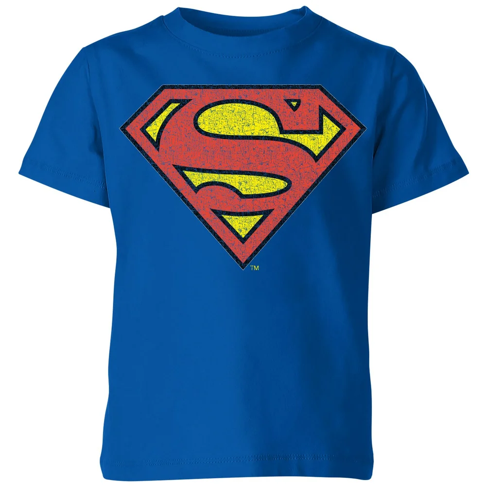 Official Superman Crackle Logo Kids' T-Shirt - Blue - 98/104 (3-4 jaar) Afbeelding 1