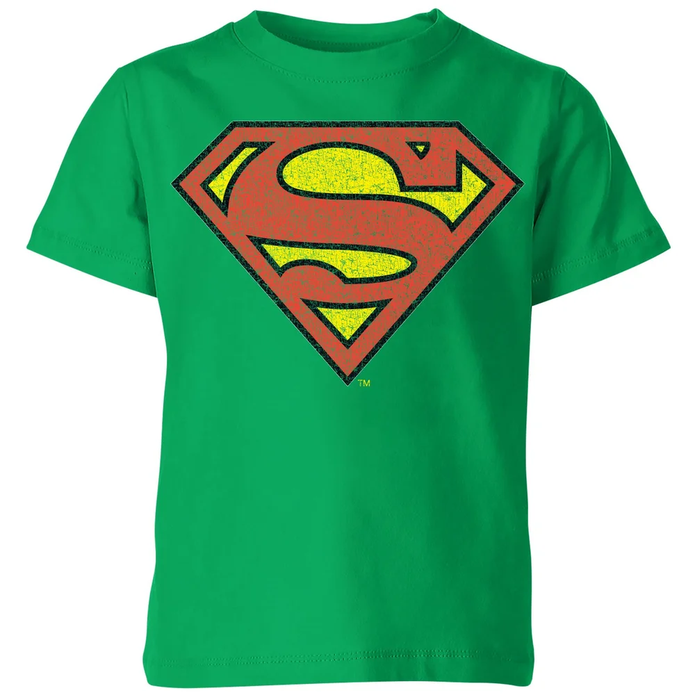 Official Superman Crackle Logo Kids' T-Shirt - Green - 98/104 (3-4 jaar) Afbeelding 1