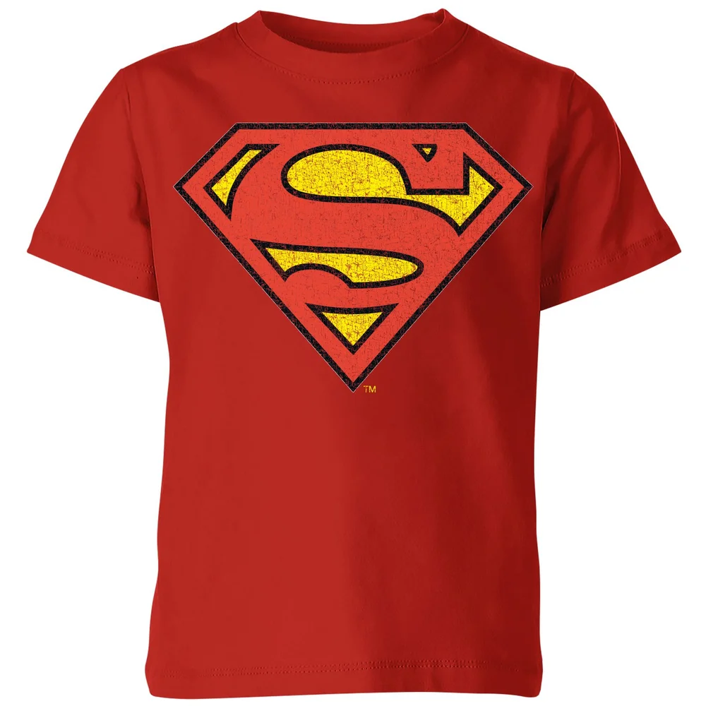 Official Superman Crackle Logo Kids' T-Shirt - Red - 98/104 (3-4 jaar) Afbeelding 1