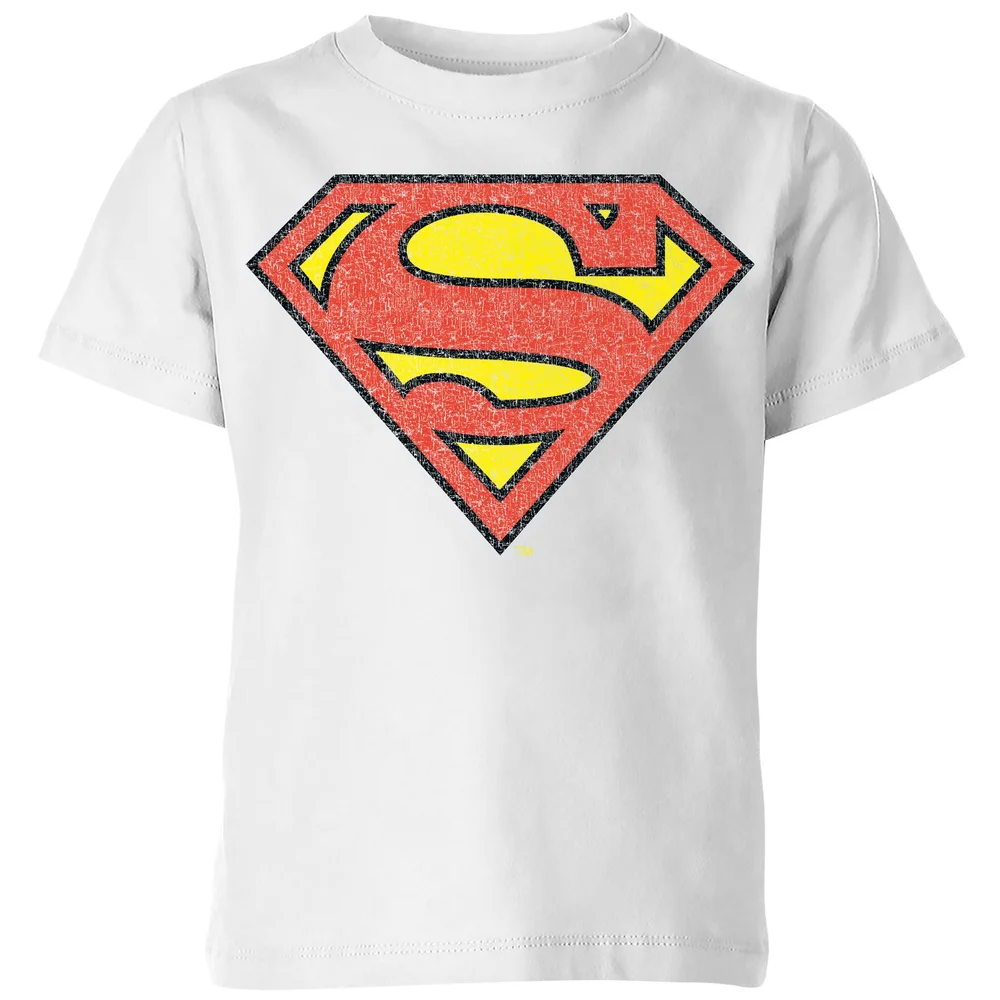 Official Superman Crackle Logo Kids' T-Shirt - White - 98/104 (3-4 jaar) Afbeelding 1