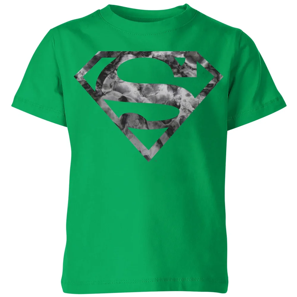 Marble Superman Logo Kids' T-Shirt - Green - 98/104 (3-4 jaar) Afbeelding 1