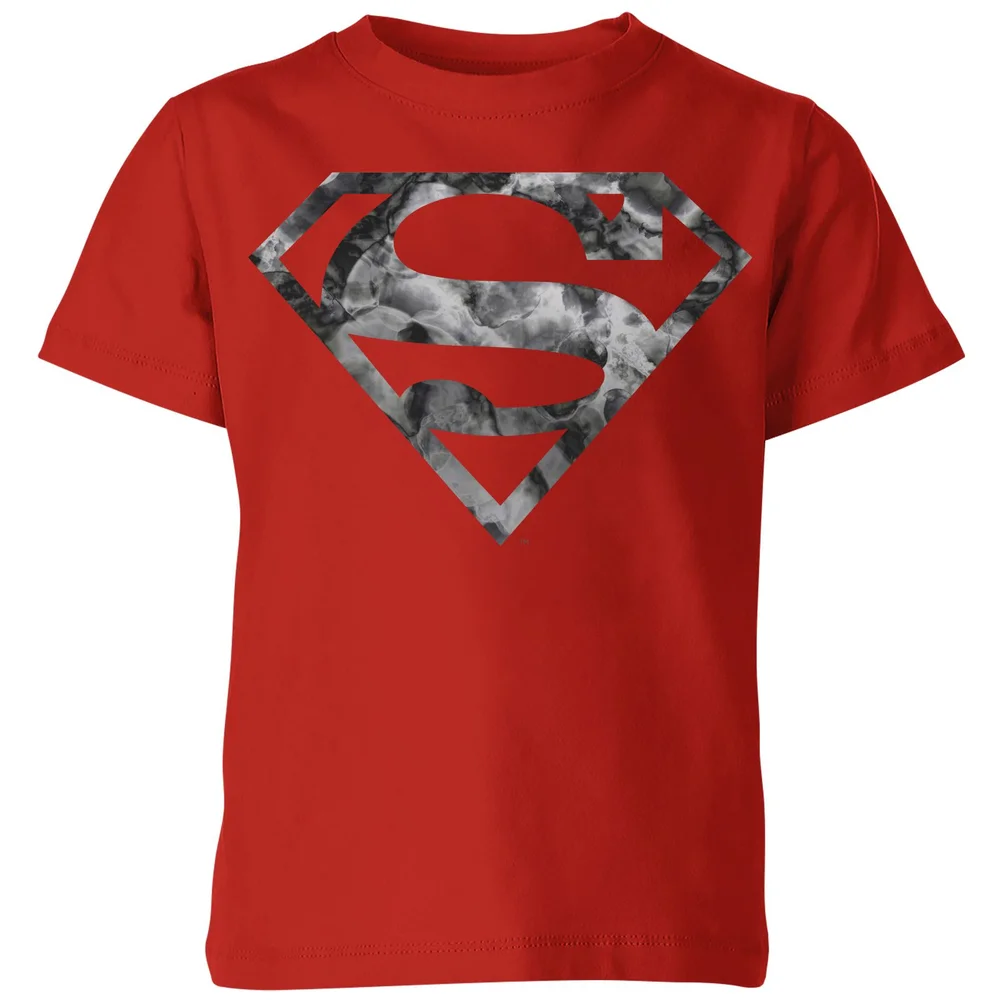 Marble Superman Logo Kids' T-Shirt - Red - 98/104 (3-4 jaar) Afbeelding 1