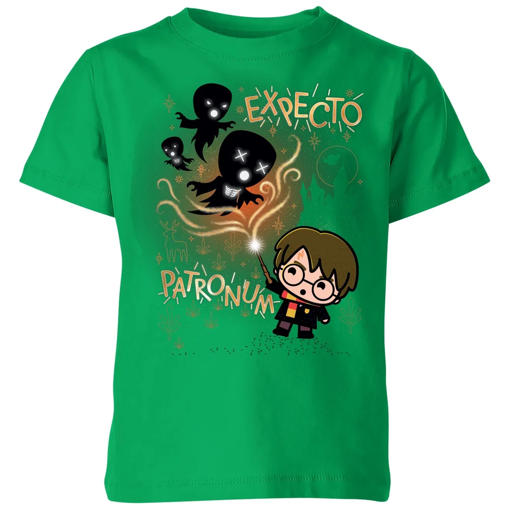 Harry Potter Kids Expecto Patronum Kids' T-Shirt - Green - 98/104 (3-4 jaar) Afbeelding 1