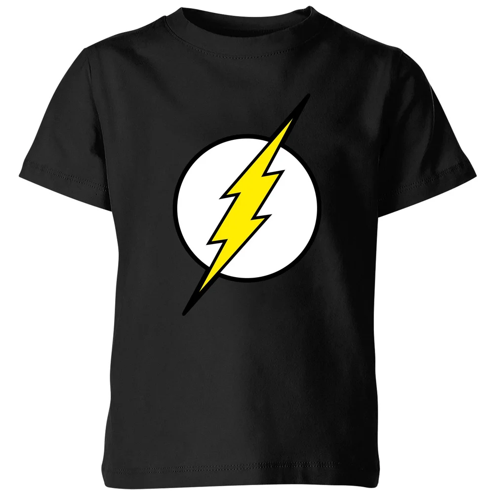 Justice League Flash Logo Kids' T-Shirt - Black - 98/104 (3-4 jaar) Afbeelding 1
