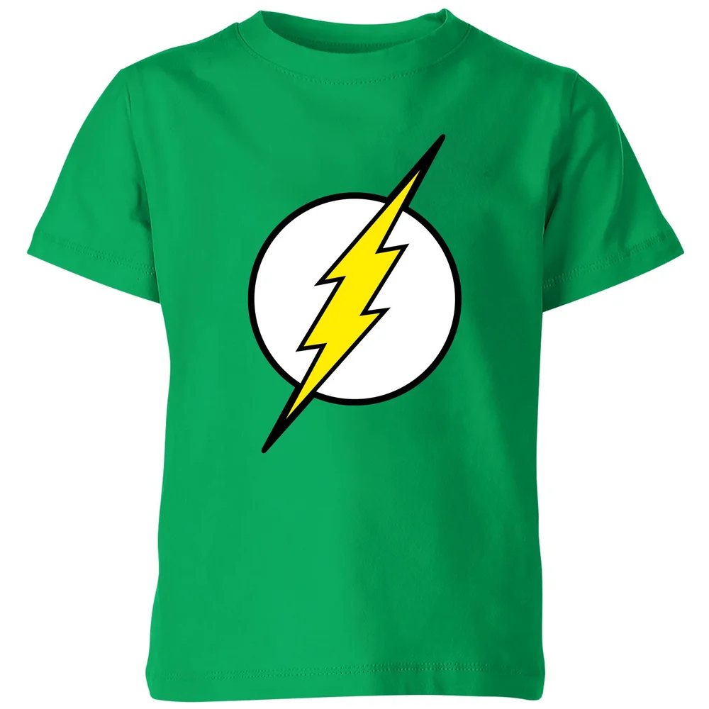 Justice League Flash Logo Kids' T-Shirt - Green - 98/104 (3-4 jaar) Afbeelding 1