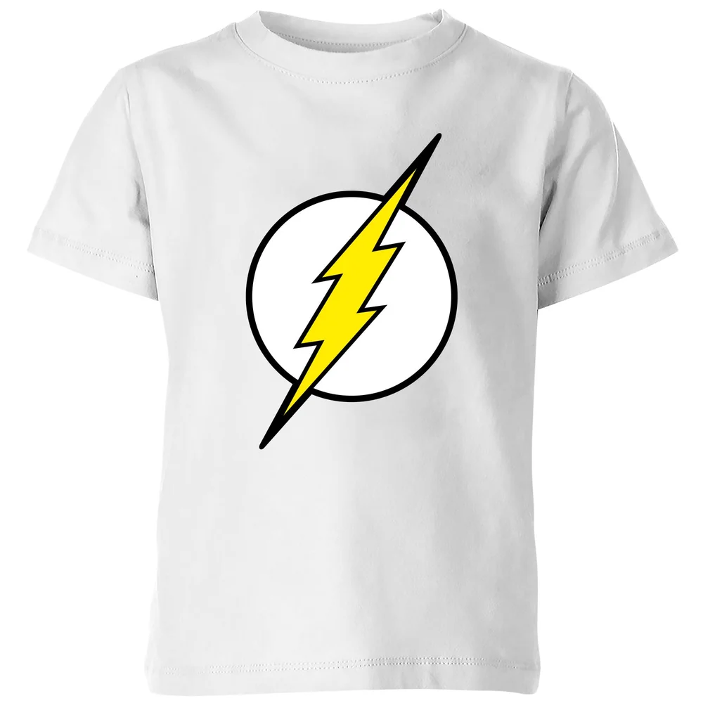 Justice League Flash Logo Kids' T-Shirt - White - 98/104 (3-4 jaar) Afbeelding 1