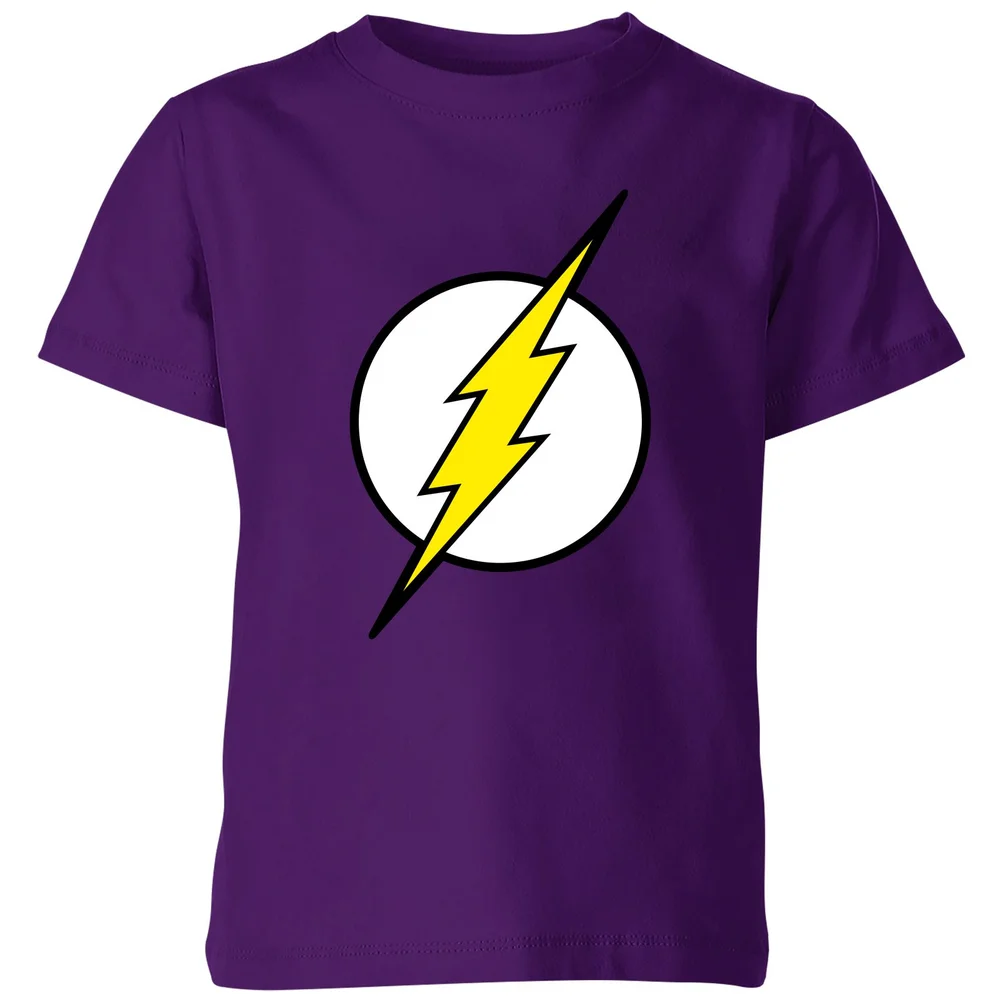 Justice League Flash Logo Kids' T-Shirt - Purple - 98/104 (3-4 jaar) Afbeelding 1