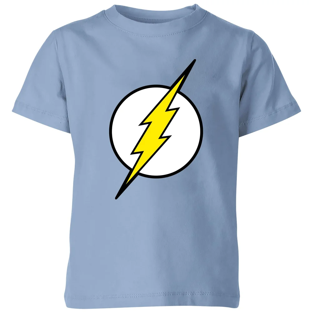 Justice League Flash Logo Kids' T-Shirt - Sky Blue - 98/104 (3-4 jaar) Afbeelding 1