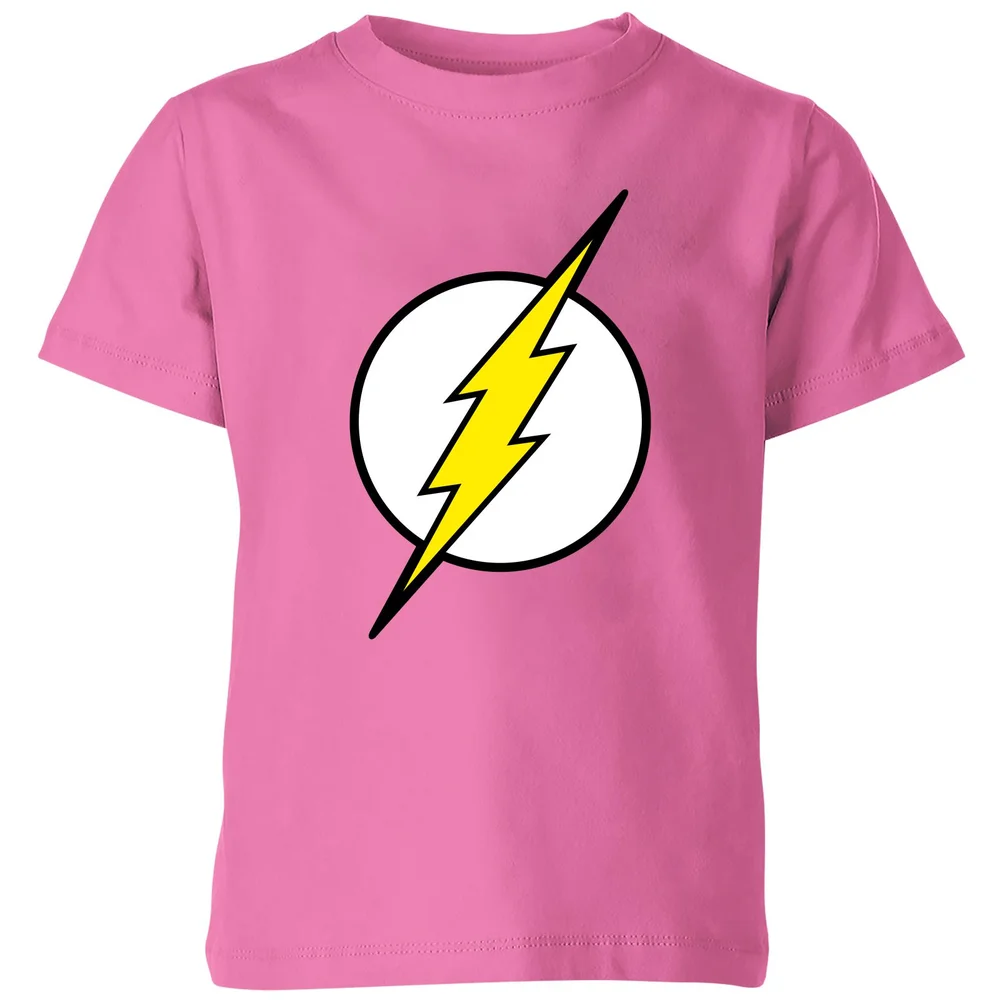 Justice League Flash Logo Kids' T-Shirt - Pink - 98/104 (3-4 jaar) Afbeelding 1