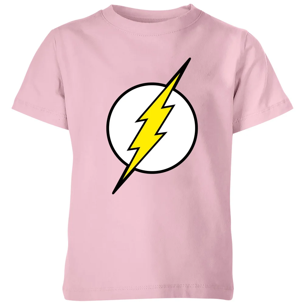 Justice League Flash Logo Kids' T-Shirt - Baby Pink - 98/104 (3-4 jaar) Afbeelding 1