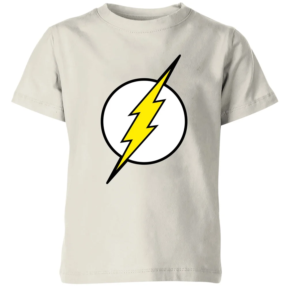 Justice League Flash Logo Kids' T-Shirt - Cream - 98/104 (3-4 jaar) Afbeelding 1